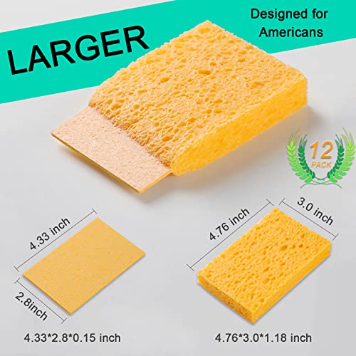 Image of 12-Count Extra Large Compressed Sponges Kitchen for Dishes, Sponges for Cleaning, Biodegradable Cellulose Compressed Sponges for Kitchen, Bathroom, Camper, Backpacker