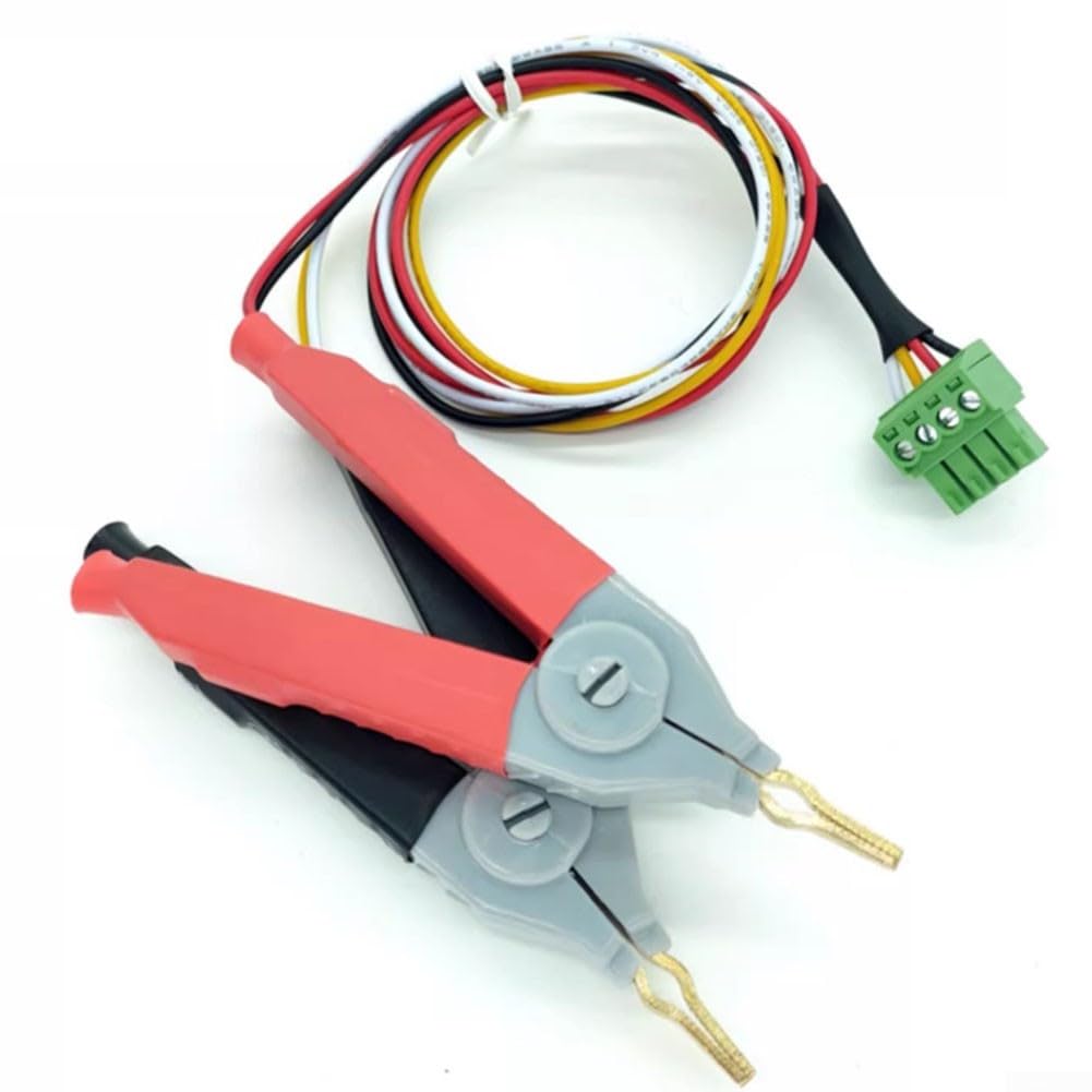 YMC01 Handheld-Gleichstrom-Milliohm-Messgerät, Vierdraht-Kelvin-Niedrigwiderstandsprüfer mit Typ-C-Aufladung, 2R/20R Bereich für Spule, Schalter und Relais-Tests (kleiner Clip 20R)