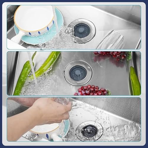 Image of Stainless Steel Kitchen Sink Strainer (3 in 1 Push Strainer)