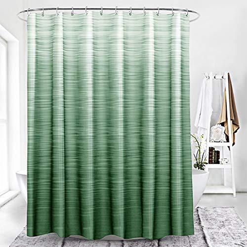 Xlabor Colour Gradient Shower Curtain 240 x 200 cm Waterproof Anti-Mould Fabric for Bathroom Green 180 x 200 cm