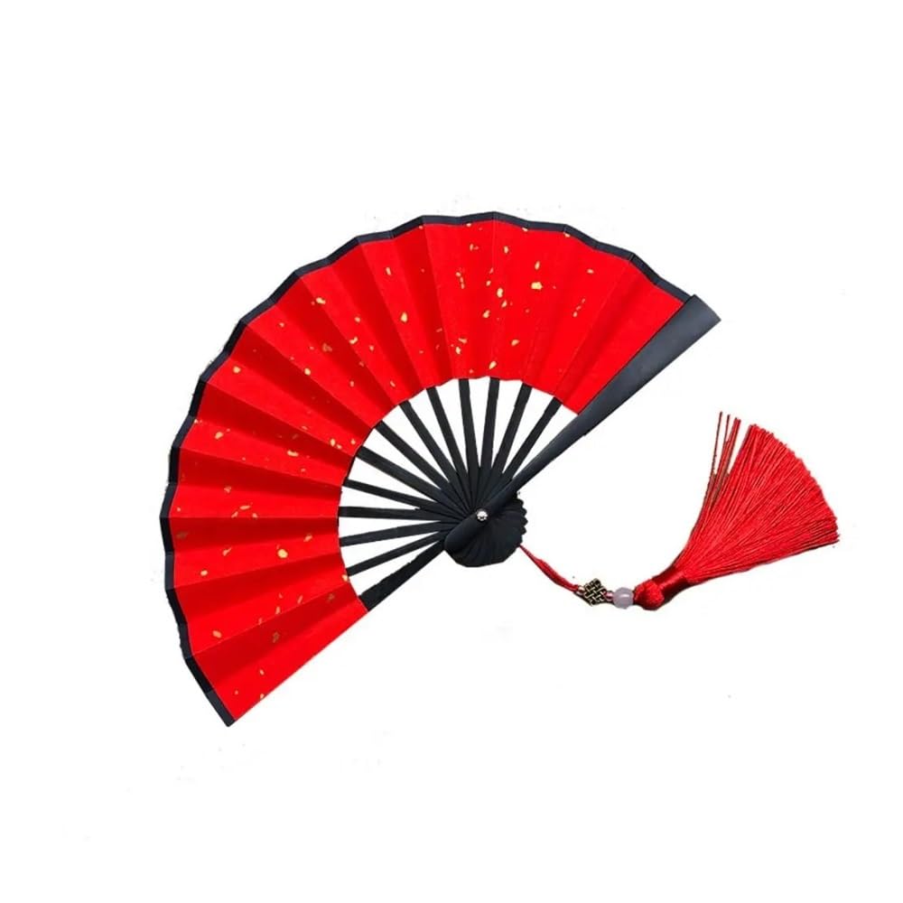 Jobaojiang Party Decor Ornaments 4 Inch Folding Fan Mini Gilded Rice Paper Hanfu Fan Colorful Handle Paper Fans Held Dance Fans(9)