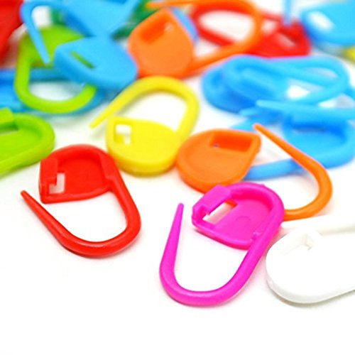 La Tartelette Mixed Color Knitting Stitch Counter Crochet Locking Stitch Markers Stitch Needle Clip (Random Color) (200 Pcs)