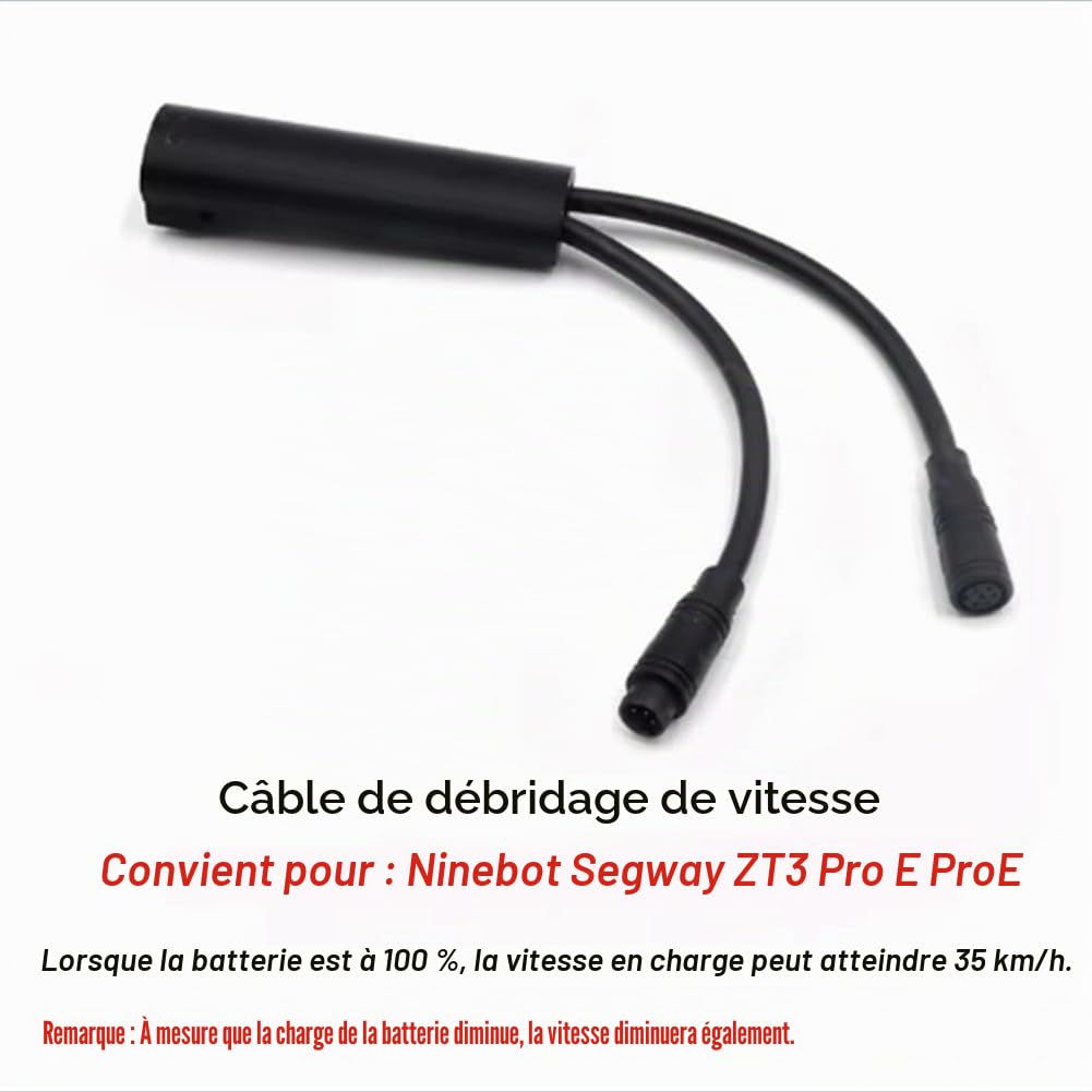Câble de déverrouillage de Vitesse ZT3 Pro ProE Cordon de libération Rapide pour Trottinette électrique Max 35 km/h