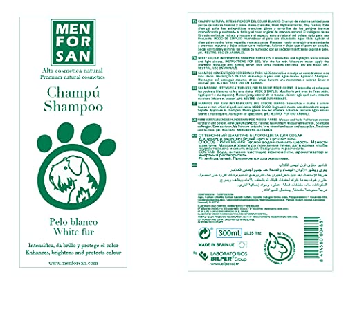 MENFORSAN White Hair Dog Shampoo 300ml Packung mit 3 Einheiten | Farbintensivierer mit neutralem pH-Wert, angepasst an den Hund