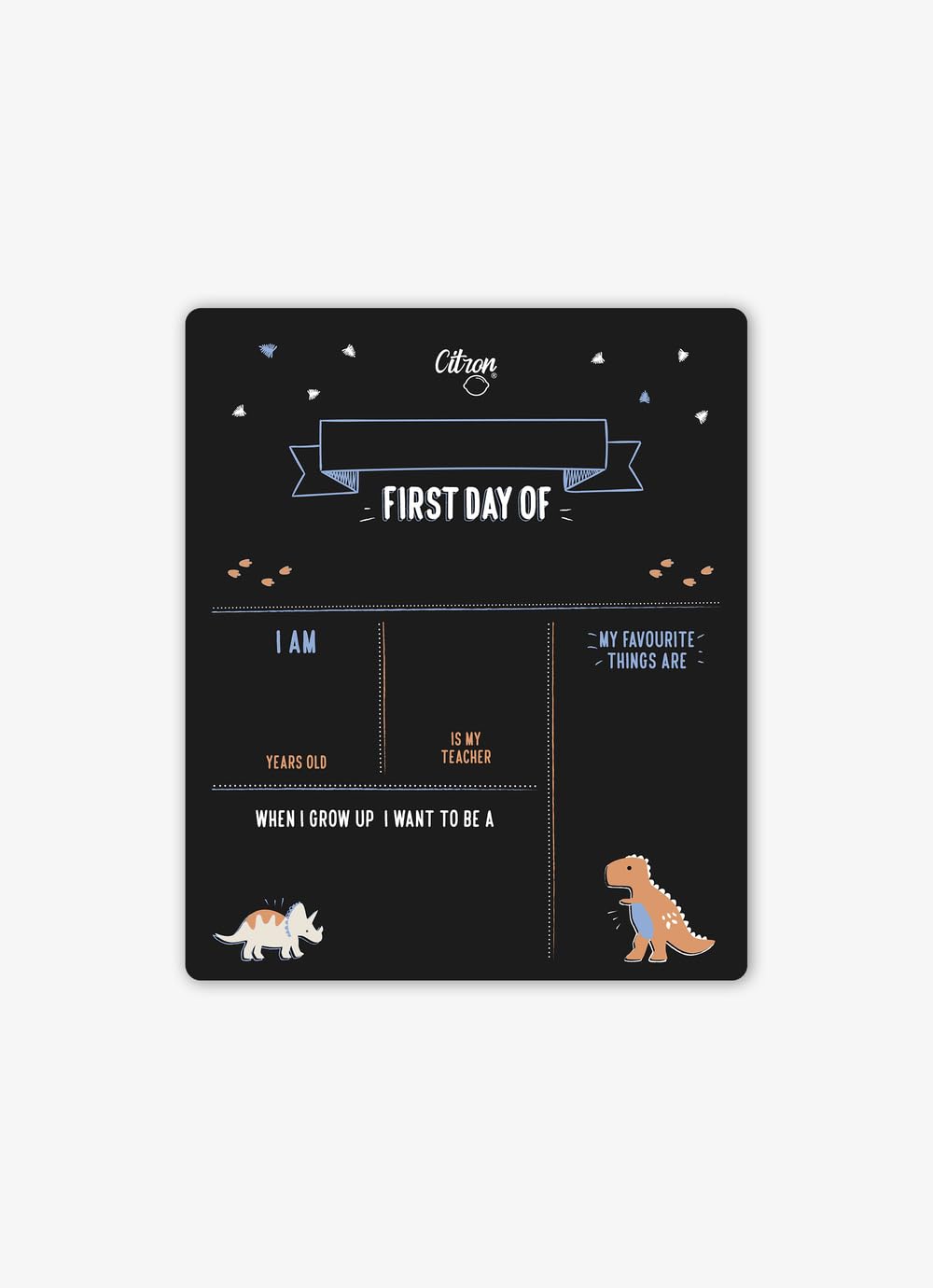 Citron- My First/Last Day of School Chalkboard - Dino + English