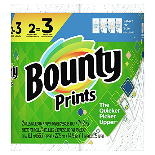 中央物産 正規輸入品 P&G Bounty べーパータオル セレクトアサイズプリント 74カット 2ロール