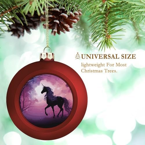 Boule de Noël cheval violet cadeau suspendre pour sapin
