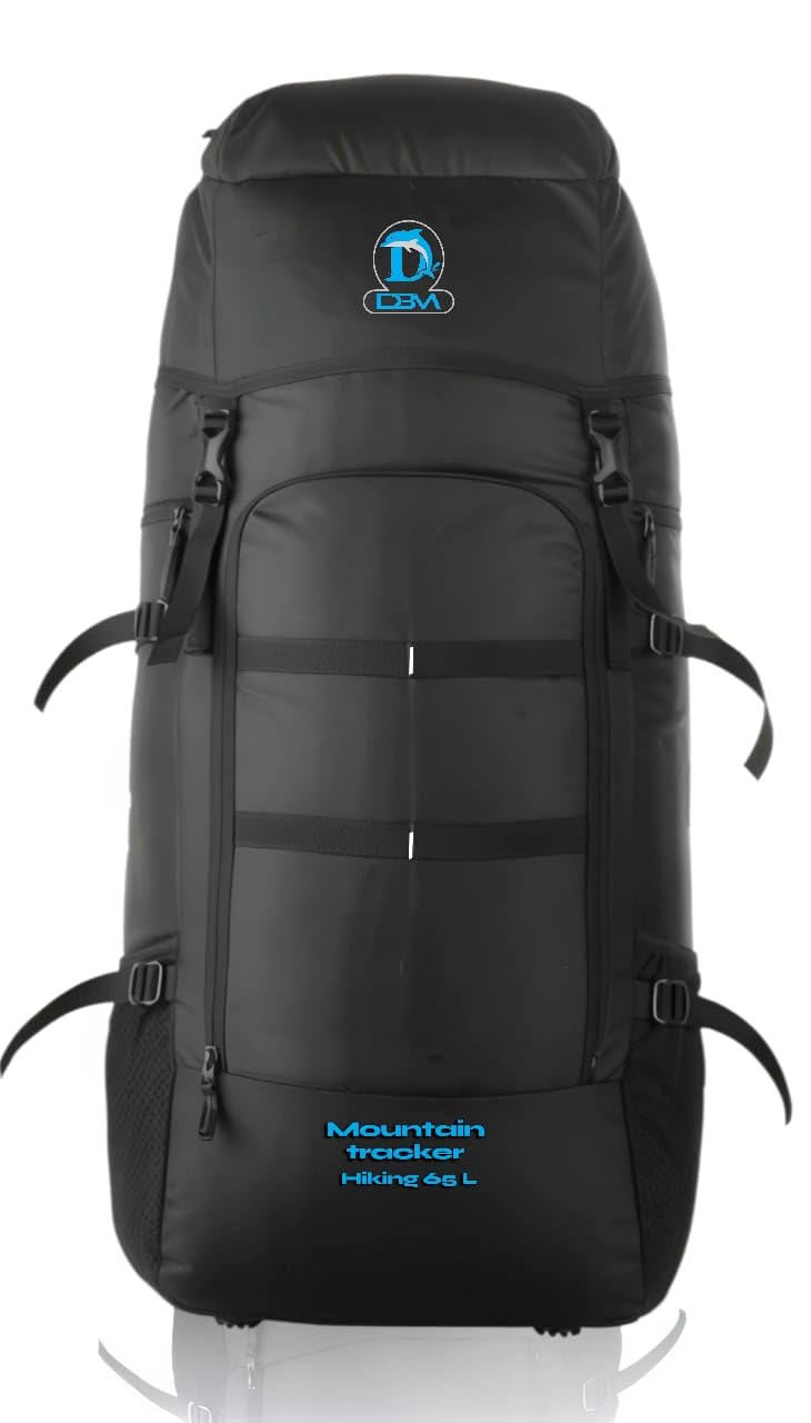 dbm Mountain Tracker 65L Trekking & Hiking Backpack for Men & Women | Waterproof Rucksack Bag with Shoe Compartment, Adjustable Straps & Multiple Pockets for Outdoor, Travel, Camping & Tourist (Black)-picture-27
