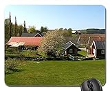 Mousepad, Schweden Landschaft Bauernhof Ländlich Rustikal Scheune Haus Rutschfest Computer-Mauspad Komfort Gaming Mauspad Für Computer Laptops Maus 25X30Cm