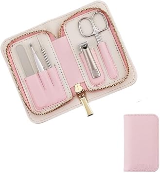 Stainless Steel Nail Clippers 5piece Set Home Manicure Tools Manicure SetPink