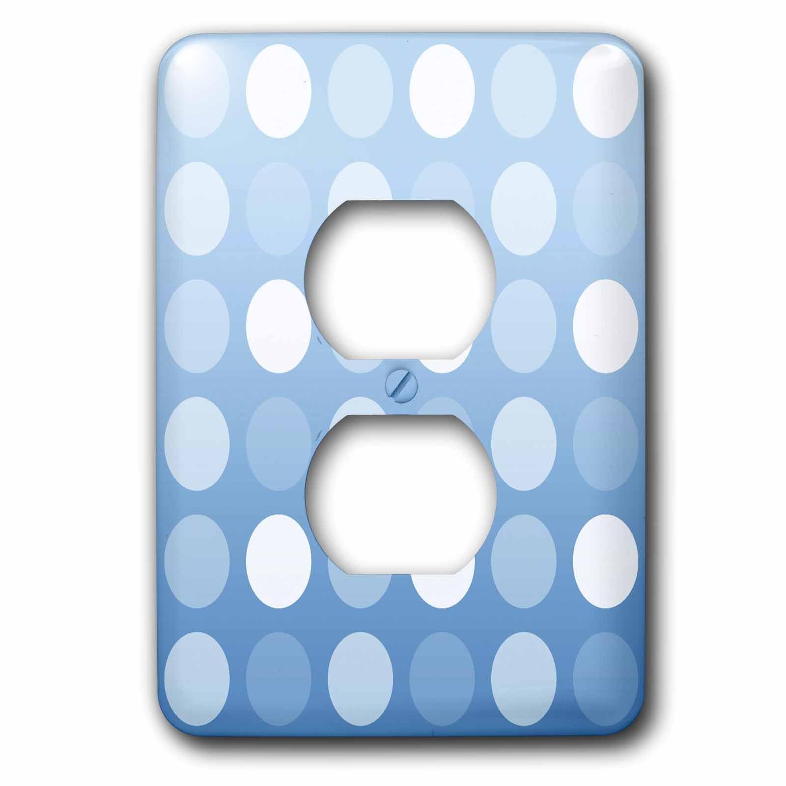 Plaque de finition 2 prises art whimsical aqua et pois blancs