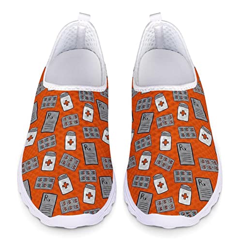 Jndtueit Summer Casual Sneakers, Kawaii Cute Nurse Pattern Casual Mesh Shoes Transpirable Slip Cover