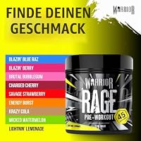 Warrior Rage Pre Workout Booster 392 g, 300 mg Koffein – Lightning Lemonade 45 Portionen, mit Beta-Alanin & Citrullin, für Fokus, Energie & Pump, vor dem Training – Ansicht 8