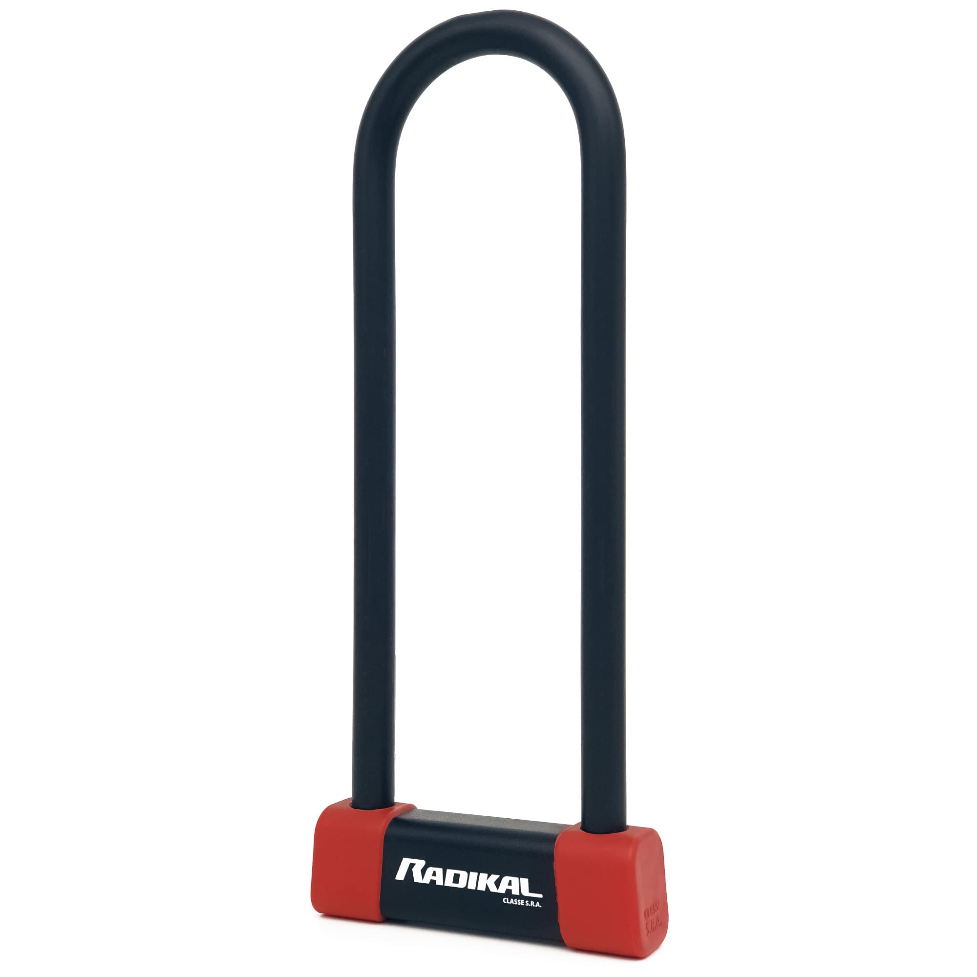 RADIKAL RK300R Antivol Moto et Vélo Premium Homologué SRA, U Ø18mm en Acier Cémenté, Blocage Haute Sécurité, Double Verrouillage, Revêtement Protecteur, Antivol Vélo Électrique Scooter, 85x300mm