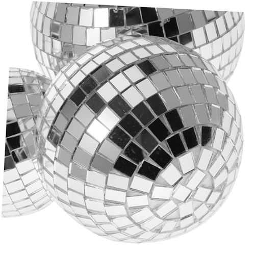 ibasenice - 4 bolas espejadas para decoración de fiestas y bodas, reflectantes y brillantes, para colgar en árbol de Navidad miniatura 5