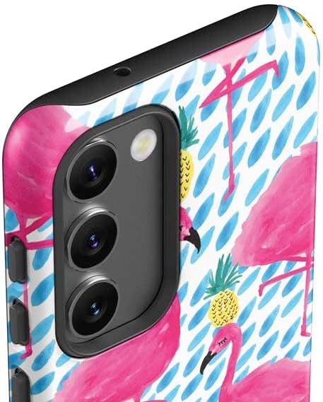 Skinit Pro Phone Case Compatible with Galaxy S23 - Officially Licensed Bouffants and Broken Hearts Party Flamingos Design