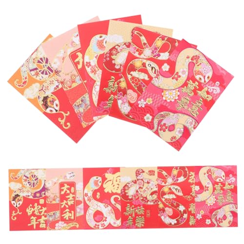 CTIRCHIU 36個年蛇年春節用赤い封筒 紙製 金箔印刷で縁起良し お年玉や結婚式の賞与袋に ポチ袋として多用途に使える伝統的な風マネーポーチ