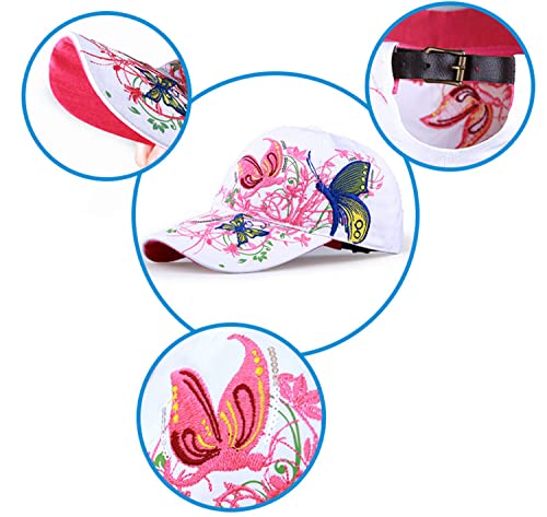 Image of Trucker Hats California H Womens Hat Trendy Creativity Flowers Butterfly Sequins Embroidered Baseball Cap