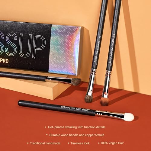 Jessup Brochas de Maquillaje para Sombra de Ojos,12 Piezas Set de Brochas Maquillaje Ojos Profesional,Pinceles Maquillaje Ojos para Sombra de Ojos,Corrector,Sombreado Ahumado Difuminador,T339 - imagen 7
