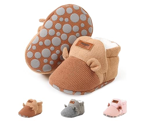 CoKate Baby Boys Girls Soft Plush Slippers Animal Boots Toddler Infant Crib Shoes Winter House Shoes