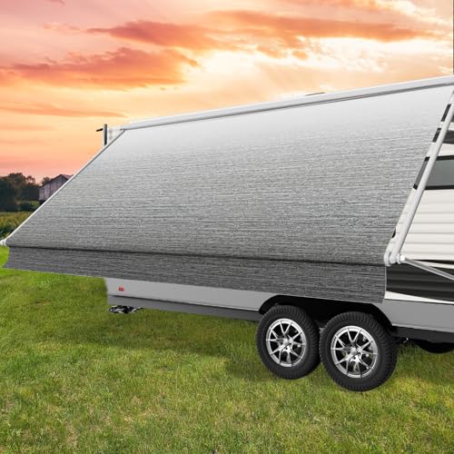 Glamful RV Awning Fabric Replacement,18.5oz Heavy-Duty Vinyl Camper Awning Replacement,RV