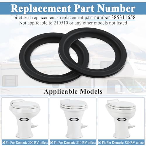 Image of LivTee RV Toilet Flush Ball Seal Replacement for 385311658, Camper Toilet Seal, The Parts Fit 300 /310 /320 Gravity-Flush Toilets, Advanced Rubber Seals That Stop Leaks and Eliminate Odors, 2PCS