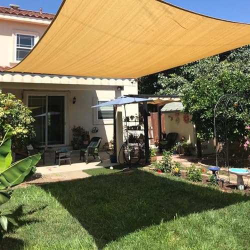 Voile d'ombrage anti-UV 90% grande taille 8x9 m haute résistance avec oeillets