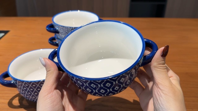 Amazon.com | Selamica Ceramic Soup Bowls with Handles, French