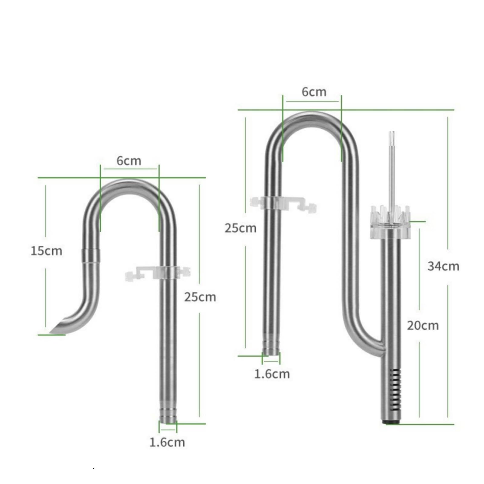 Aquarium Surface Skimmer Kit Tubi per Acquario Skimmer di Superficie Tubo a Collegamento a Canistro Esterno Acciaio, Set Di Rimozione Olio Da 16 Mm, Modalità Superiore