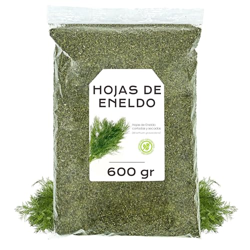 Eneldo Hojas 600g - Infusion Eneldo - Te de Eneldo - Hojas de Eneldo Cortadas y Secas - Eneldo a Granel - Infusion de Hierbas (600 gr)
