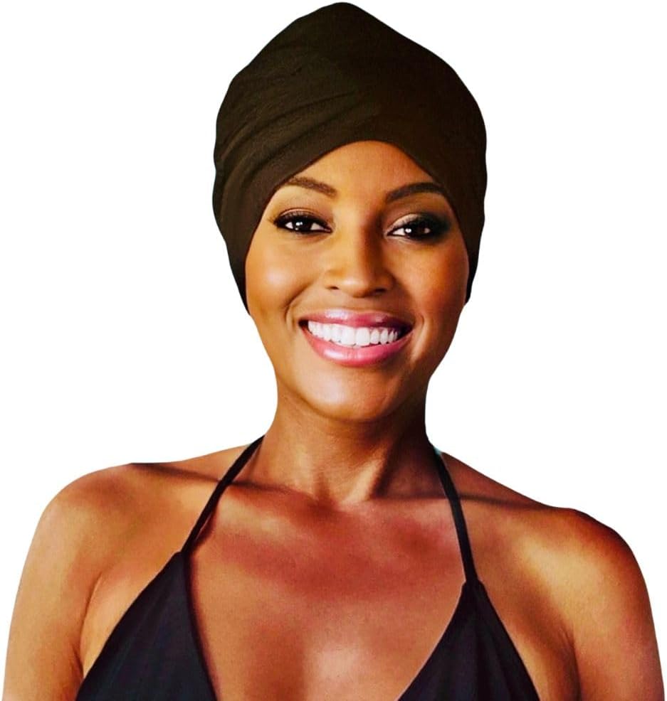 Waterproof Swim Turban, Extra Large Swip Cap. Keeps Hair Dry. Protection from Swimming Pools, Salt Water and UV Rays. for Long Hair, Braids, Weaves, Locs and Extensions. Silicone Waterproof Liner