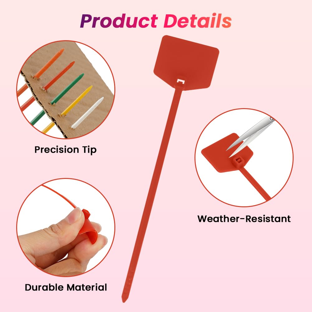 Produktbild von Flintronic 50 Stück Wasserdichte Versandetiketten Aus Kunststoff, Beschreibbare Hängeetiketten, Wiederverwendbar Versandanhänger, Zum Beschriften Und Identifizieren, Für Schlüssel, Gepäck(Rot
