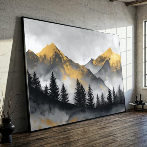 Toile vintage paysage de montagne xinbao nature chic 60x90