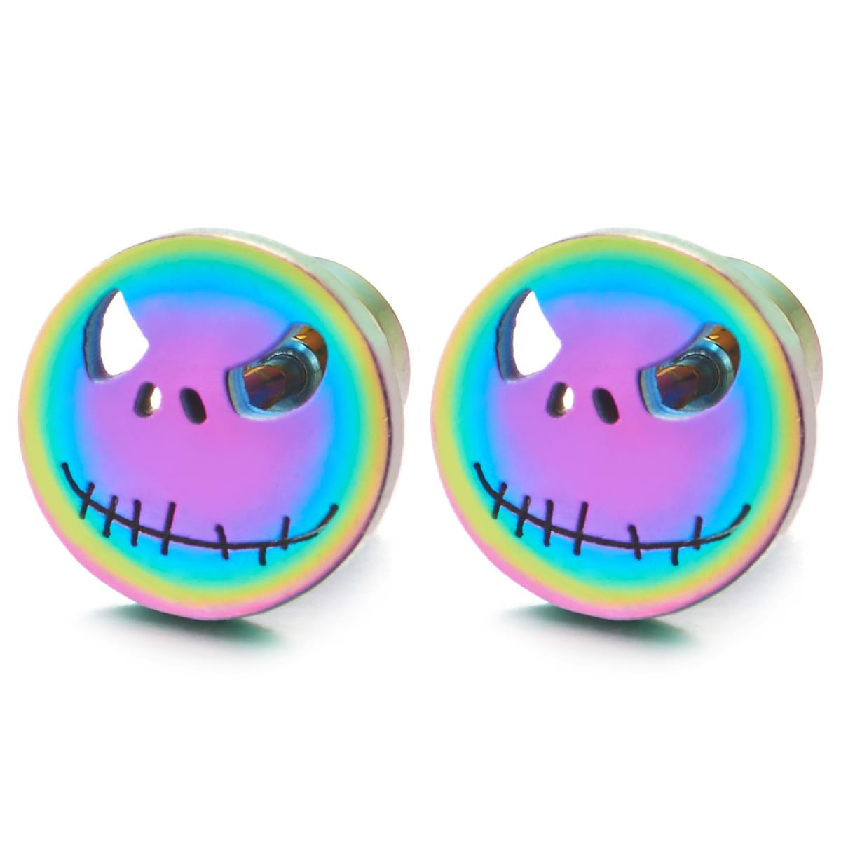 Boucles D'oreilles Petit Monstre Punk En Acier Inoxydable - Style Rock Pour Hommes Et Femmes - Lot De 2