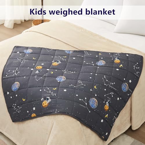 anfie Weighted Blanket Kids (36"x48" 5lbs), Weighted Blanket Cooling Blanket for Sleeping,Throw Size Breathable Blanket with Premium Glass Bead(Space Grey) - Image 3