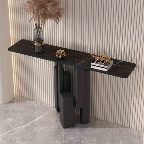Mesa consola estrecha para entrada, moderna mesa de sofá larga con marco de metal resistente, muebles de entrada elegantes para espacios pequeños