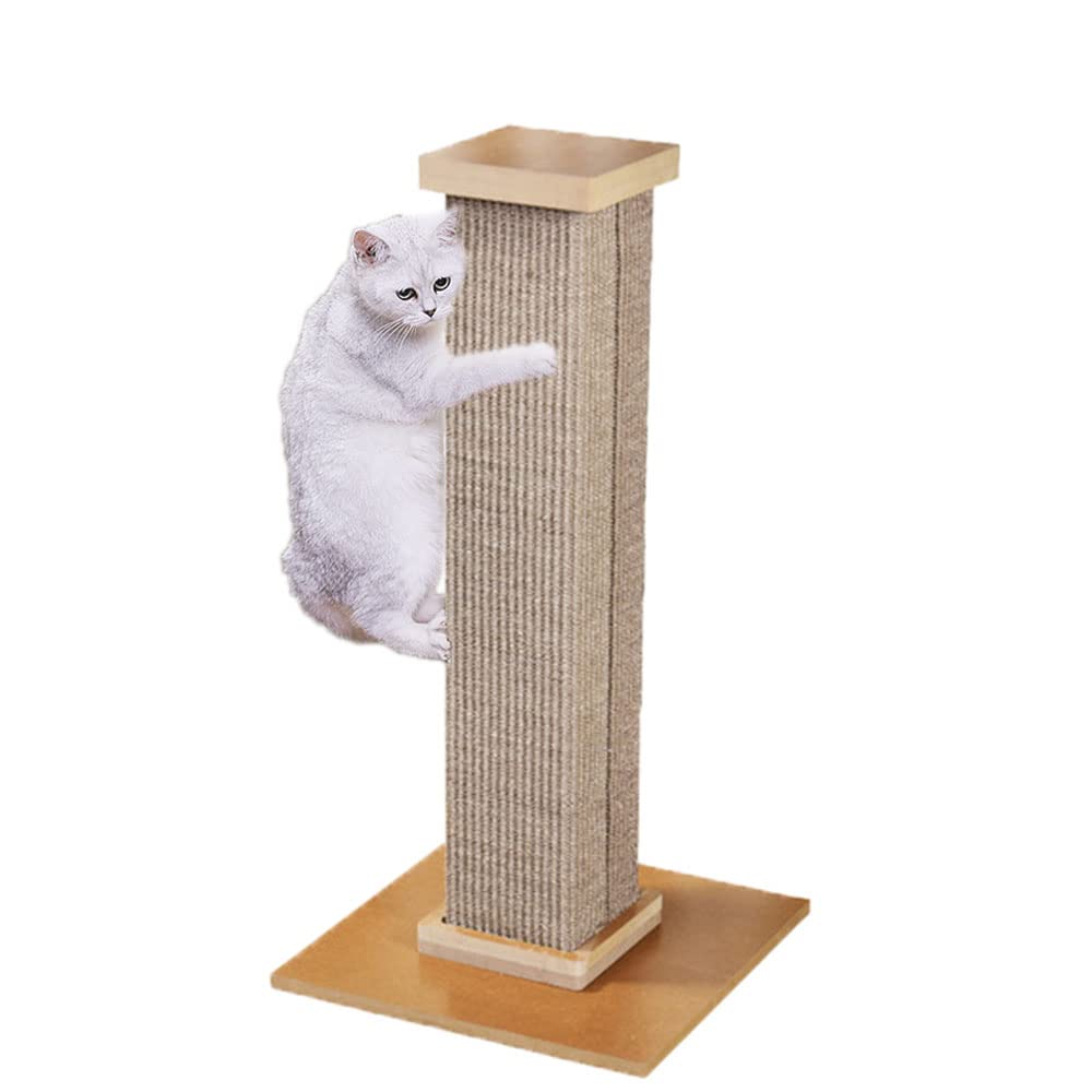 NeoStyleUltimate Cat Scratching Post,80cm Tall Cat Scratchers for Indoor Cats,Cuboid Sisal cat scratch column(Brown)