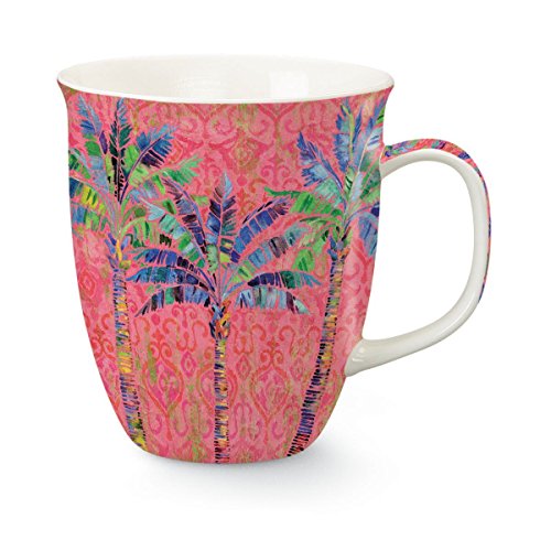 Cape Shore Palms on Pink 15 Ounce Porcelain Coffee Latte Tea Harbor Mug