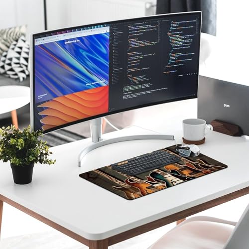 Guitars Art Desk Pad grande protector de escritorio blanco miniatura 6