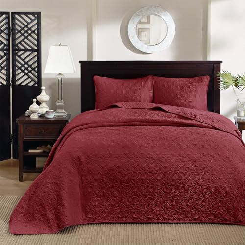 Parure de lit Madison Park en polyester rouge de qualité supérieure taille Queen