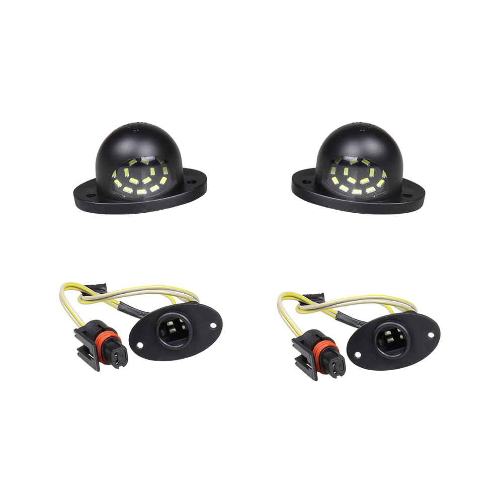 FACAILAHA LED License Plate Light Tag Lights With Socket Wiring Harness Plugs Compatible with Dodge Ram 1500 2500 3500 Pickup