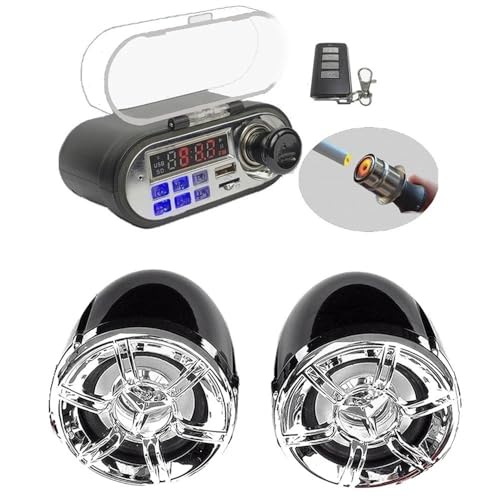 Parlante para Manubrio de Moto 12V con Radio FM y Control miniatura 5