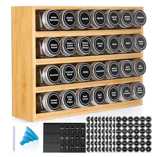 29+ Essential Items for a Cozy Dark Cottagecore Kitchen 3 Bamboo Spice Rack Organizer With 28 Spice Jars, 780 Labels, 4 Tier Wood Hanging Shelf, Chalk Marker and Funnel Set for Drawer Cabinet Kitchen Countertop Wall Mount, Empty 4 oz Glass Jar & Shaker Lids