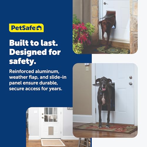 PetSafe Freedom Aluminum Pet Door, Vinyl Flap, Up to 220 lb, X-Large, White - image 5