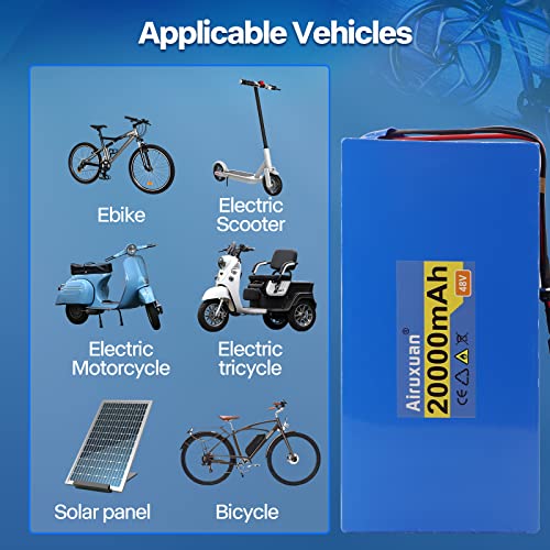 Image of 48V Battery 20Ah Electric Bike Battery with 2A Charger, T-Plug, XT60 Connector and BMS for 250-1000W Electric Bicycles Motor /Ebike Kit