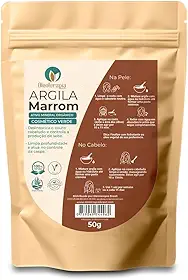 Argila Marrom 50g - 100% natural - Uso cosmético/rosto, cabelo e corpo