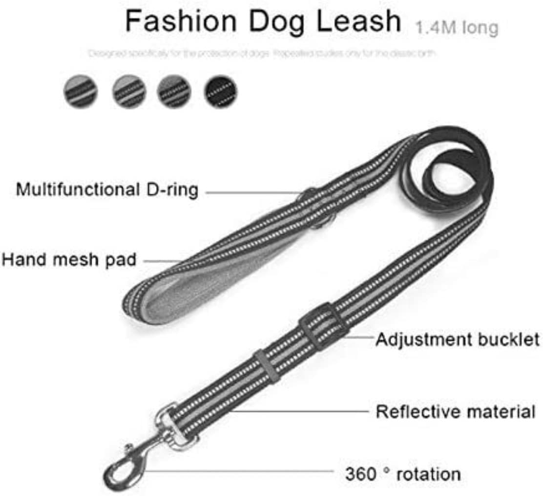 Correa Perro Arnés De Malla De Nailon Transpirable para Perros, Arnés Y Correa Ajustables Reflectantes para Perros, Correa para Mascotas Correa Perro Suave(Blue,50-54cm)