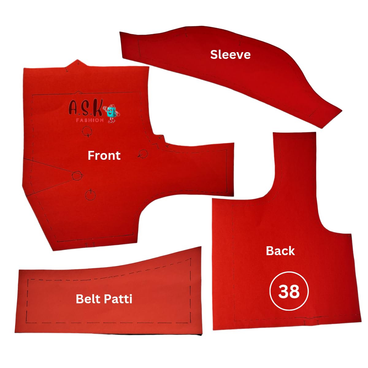 Blouse Paper Cutting Pattern 4 Dot Blouse Model (Pack of 1) Easy Cutting Pharma/Farma Set / 4 Tuck - Size 38 1