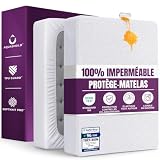 Protege Matelas Impermeable, 160 x 200 cm, pour Matelas de 30cm d'épaisseur...