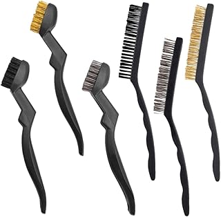 CIYODO Kit De 6 Cepillos De Alambre Para Limpieza De Óxido De Acero Inoxidable De Cobre Y Plástico Color Negro
